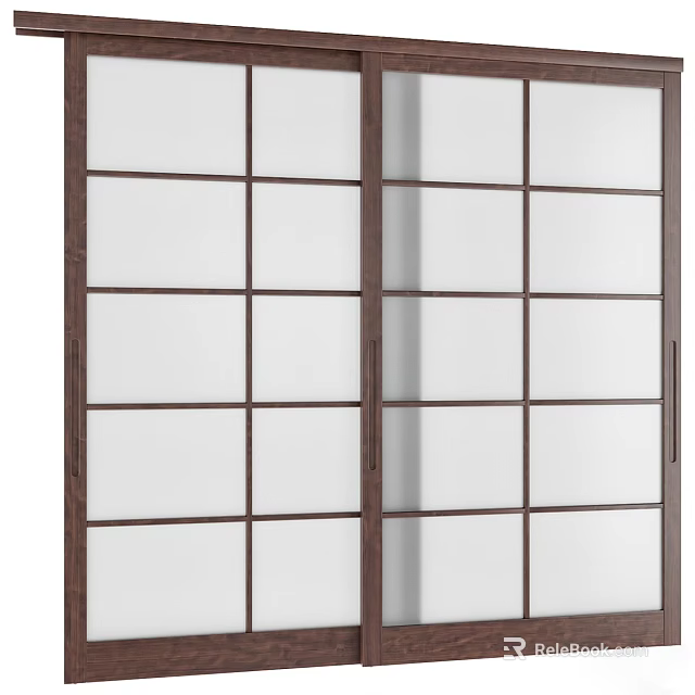 Casement Windows With Wooden Frame Grid Glass Modern Design Bright Lighting For Home Decor 3d model 