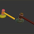 gavel hammer wooden hammer court wooden hammer woodwork 3d model