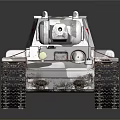 Military Armored Tank With White Camouflage Paint Red Star And Number 7618