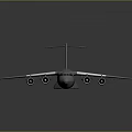 Grey Military Transport Aircraft Model With Four Engines And Large Wings