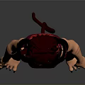 3D Character Model With Cat Ears Red Hair Red Top Purple Pants Tail And Barefoot