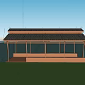 New Chinese Style Pavilion Shape Bridge Pavilion 3d model