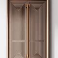 New Chinese style door copper door double door combination 3d model