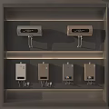 Water Heaters Displayed on Shelves Featuring Top and Lower Units in Showroom