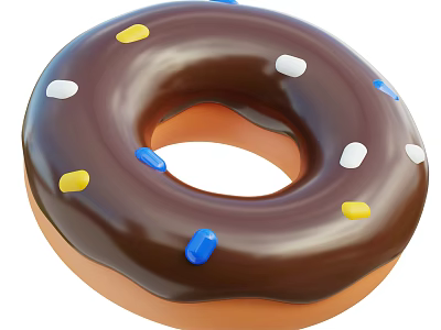 Delicious Chocolate Frosted Donut Topped With Colorful Sprinkles And Shiny Glaze 3d model