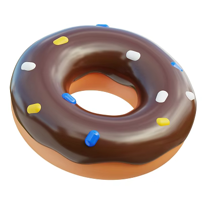 Delicious Chocolate Frosted Donut Topped With Colorful Sprinkles And Shiny Glaze 3d model