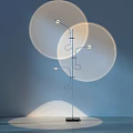 Modern Floor Lamp With Three Lights Circular Translucent Shades And Soft Glow 3d model