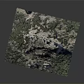 Detailed 3D Terrain Model Featuring Rocky Outcrops And Green Vegetation Coverage