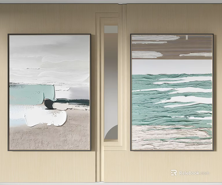 Abstract Art Paintings With Soft Color Patterns For Home Wall Decor 3d model