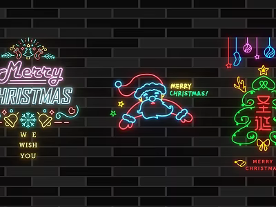 Modern Neon Christmas Neon 3d model