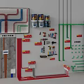 Colorful Plumbing Pipes Display With Construction Tools And Building Materials
