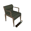 Sleek Modern Leisure Chair With Wooden Frame Green Upholstery And Armrest Design