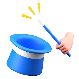 Modern magic props magic hat cartoon small gestures 3d model