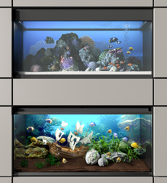 Modern Aquarium Combination 3d model