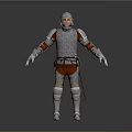 Medieval Knight Full Body Silver Armor With Red Accents And Metallic Details