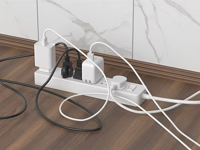 Modern socket plug board plug charger apple charger 3d model