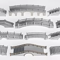 Multiple Landscape Bridge Models Featuring Different Arched Straight And Railed Designs