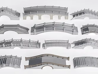 Chinese Style Stone Bridge Stone Arch Bridge Landscape Bridge Small Bridge 3d model