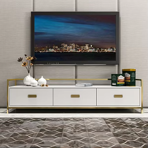 Light Luxury TV Cabinet Metal Frame TV Cabinet 3d model