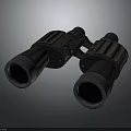 Classic Black Binoculars Electronic Device With Optic Lenses And Vintage Design