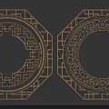 Traditional Chinese Lattice Windows With Ornate Circular And Geometric Patterns 3d model