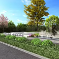 Greenery Covered Stone Building Exterior Wall With Surrounding Landscape Trees Lawn And Decorative Balls
