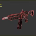 Modern Black Tactical Submachine Gun With Combat Design And Tactical Rail Barrel Grip Stock
