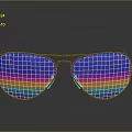 Fashionable Black Frame Sunglasses With Rainbow Reflective Lenses For Daily Use