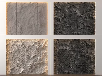 Textured Wall Panels With Natural Stone Material And Rough Surface Finishes 3d model