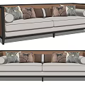 New Chinese Double Sofa Three-Seat Sofa 3d model