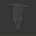 Eagle 3D Model Sculpture With Spread Wings Detailed Feathers Realistic Flying Pose