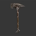 Unique Vintage Metal Hammer Weapon With Ornate Carved Design And Crafted Details