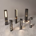Modern Outdoor Post Lights With Multiple Illuminated Different Designs And Styles 3d model
