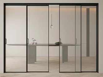 Frosted glass sliding door Changhong glass door dining table and chair sliding door swing door sliding door single door 3d model