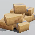 Stacked Brown Cardboard Boxes With Fragile Labels And Handle With Care Instructions