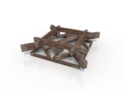 Traditional Wooden Architectural Structure With Classic Timber Frame And Joinery Design 3d model