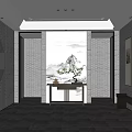 New Chinese-style foyer 3d model