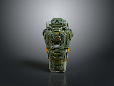 Green Mechanical Style Household Item With Layered Panels Control Buttons And Industrial Design 3d model