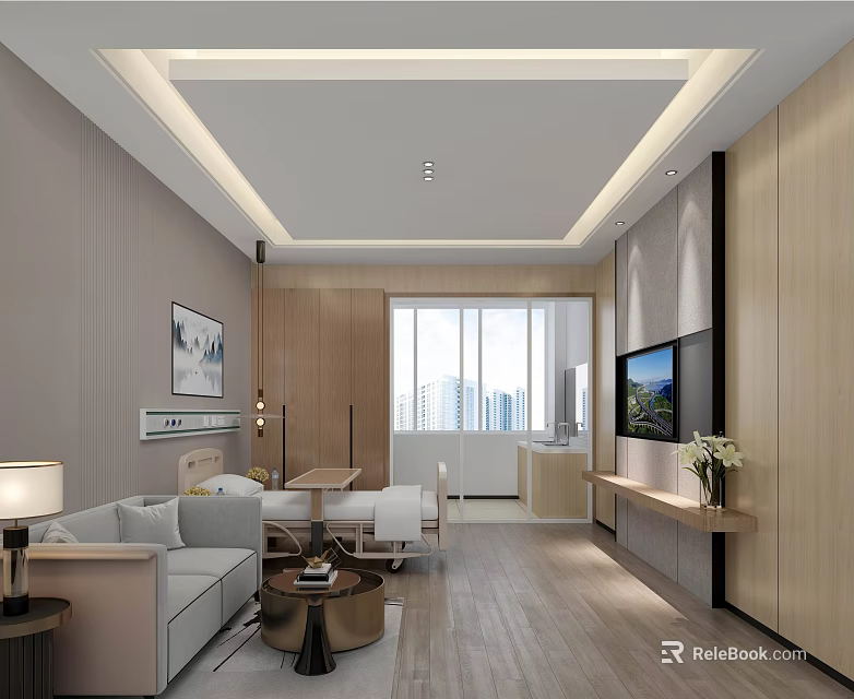Modern Hospital Outpatient Clinic Waiting Area With Comfortable Seats And Medical Facilities 3d model 