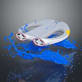 White Water Sports Equipment With Dual Propellers And Yellow Accents Splashing
