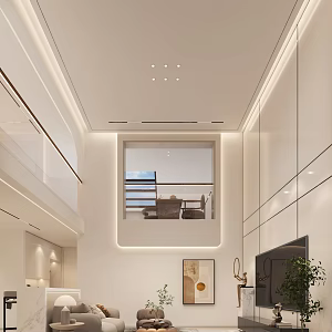 Modern Basement Living Room 3d model