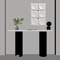 Modern End Desk 3d model
