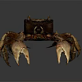Detailed Realistic Brown Crab With Large Textured Claws And Segmented Shell Legs 3d model