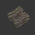 Rustic Spiral Stone Stairs With Mossy Texture And Curved Design Architectural Element 3d model