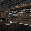 Modern Bar Interior With Sleek Counter Wine Racks And Ambient Lighting