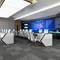 Modern Control Room Command Center 3d model