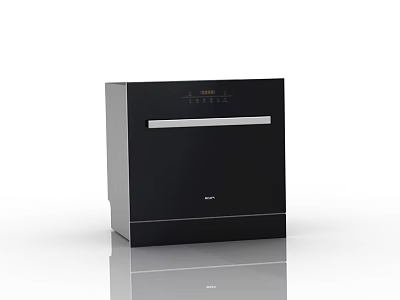 Modern Black Kitchen Dishwasher With Digital Control Panel And Sleek Design 3d model