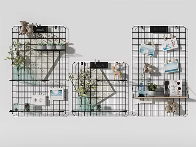 Modern Wall Storage Rack Iron Storage Rack 3d model