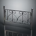 Decorative Wrought Iron Railing Design With Scrollwork Patterns And Spherical Finials 3d model