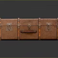 Vintage Leather Suitcase with Brown Leather Body Metal Clasps and Handles